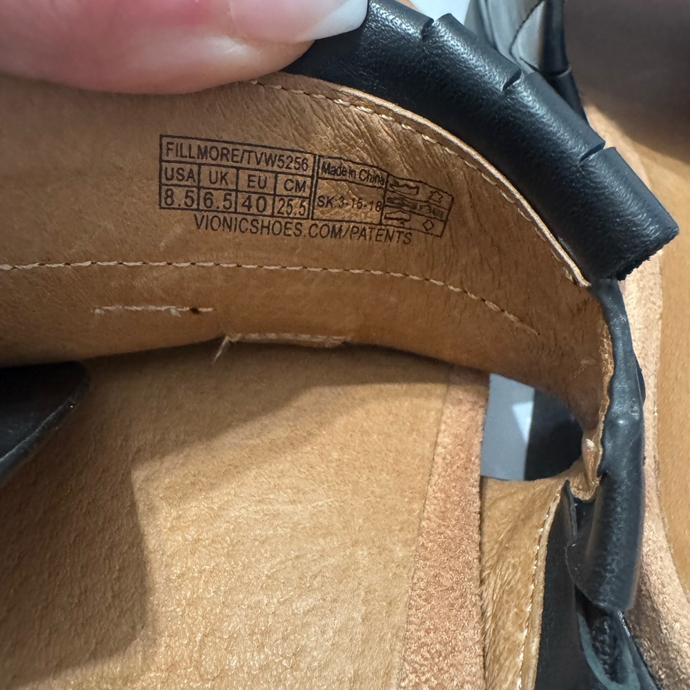 Vionic Black Fringe Sandals - Picture 4 of 6